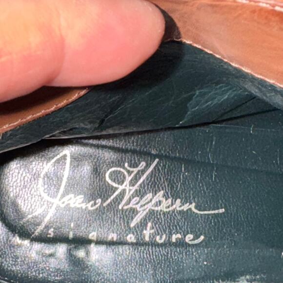 Vintage Joan Helpern Wingtip Oxford Heeled Ankle Boots Cognac Womens 8.5 M Italy - Picture 14 of 14